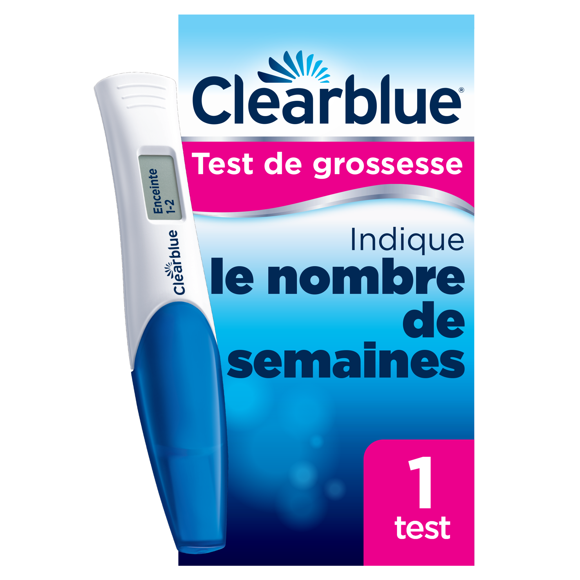 image Clearblue Test de Grossesse Digital avec estimation de l'âge de grossesse  Boîte de 1 test