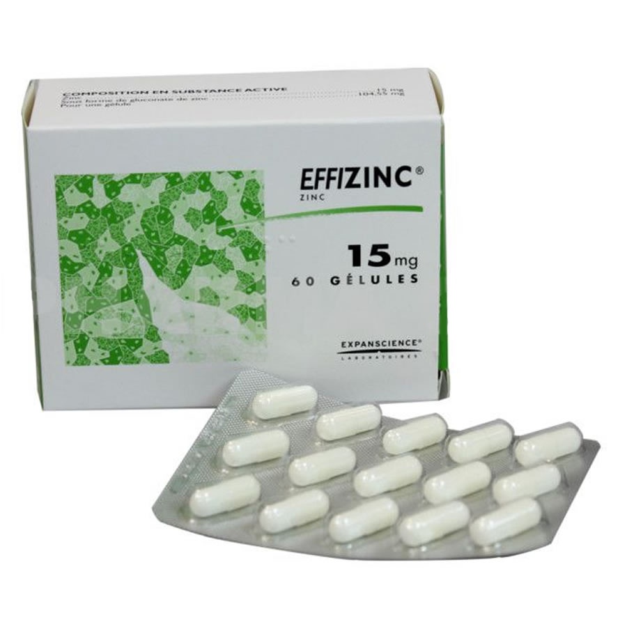 EFFIZINC 15mg - 60 gélules - Pharmacie du Mas Cerise